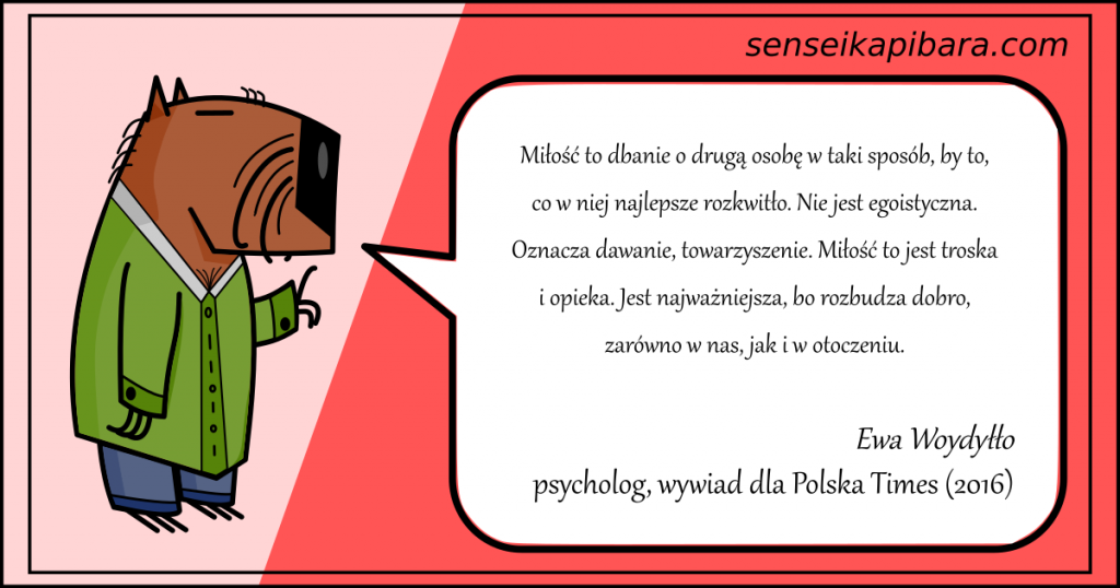 czerwony - miłość to dbanie o drugą osobę - ewa woydyłło