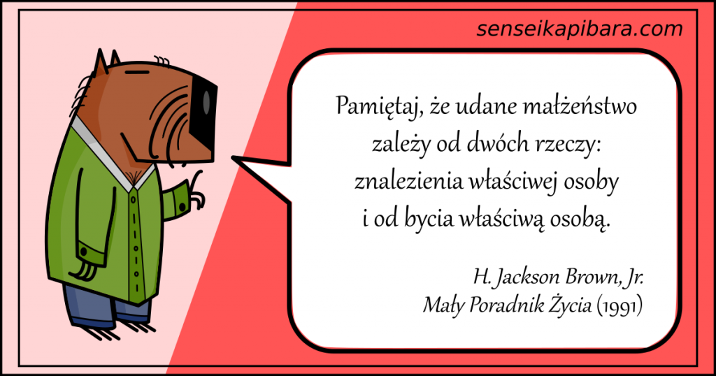 czerwony - udane małżeństwo zależy od dwóch rzeczy - h jackson brown