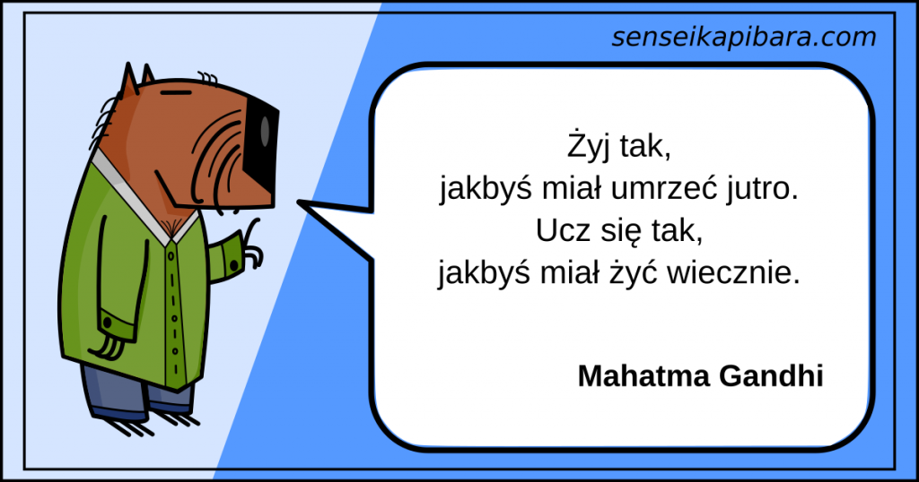 niebieski - żyj i ucz się - mahatma gandhi
