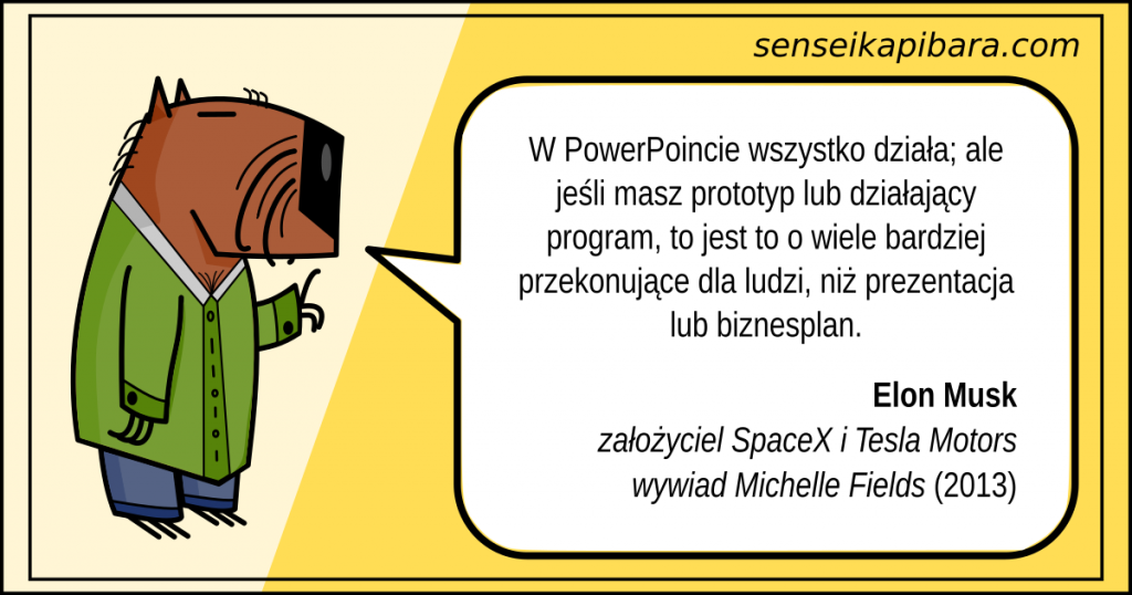 żółty - lepszy prototyp niż prezentacja - elon musk