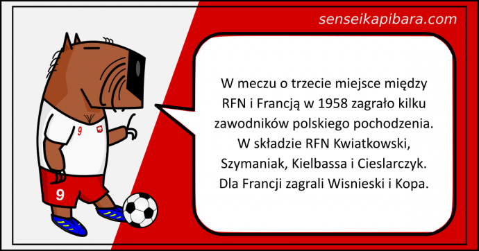 piłka nożna - 008 - polskie pochodzenie piłkarzy w meczu w 1958